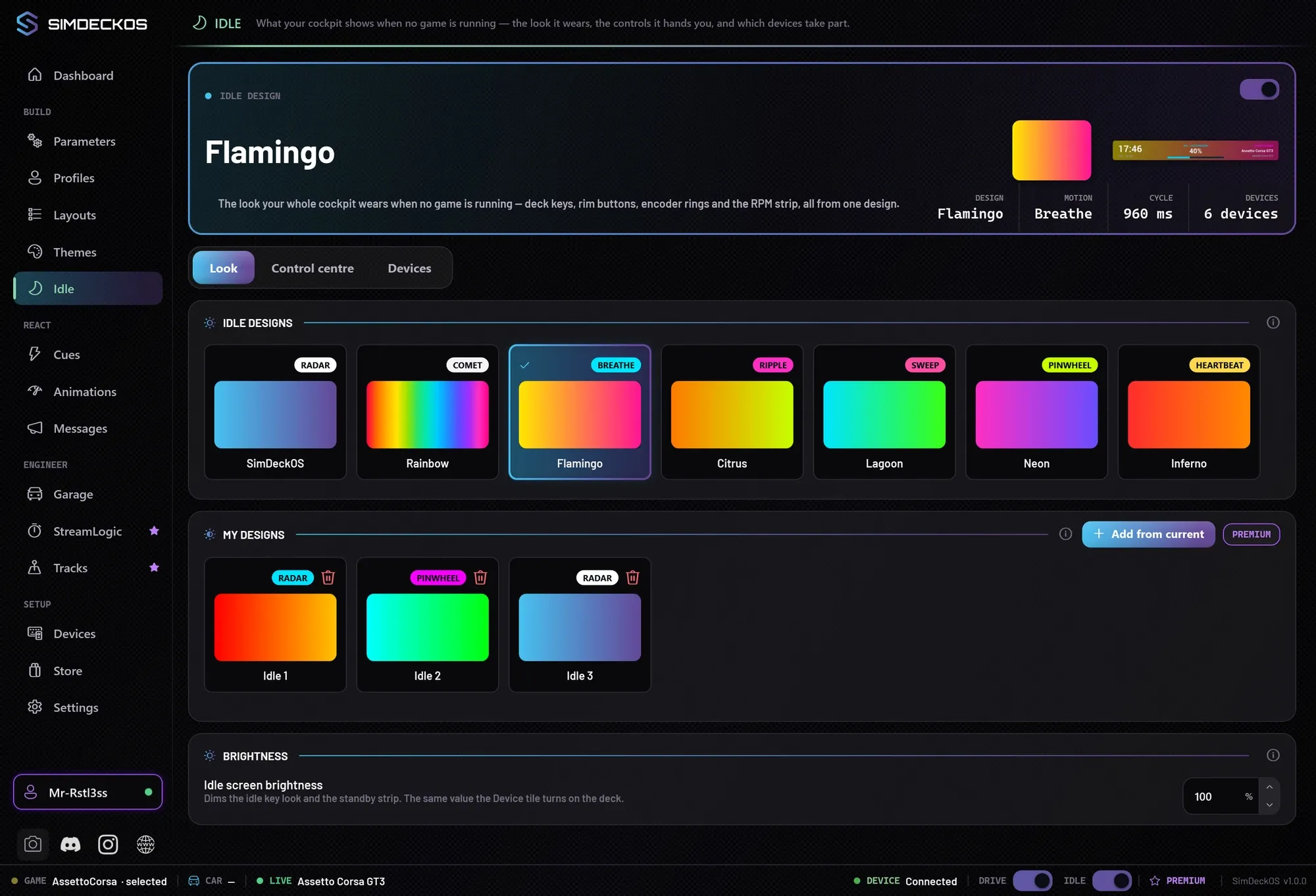 The SimDeckOS Idle page